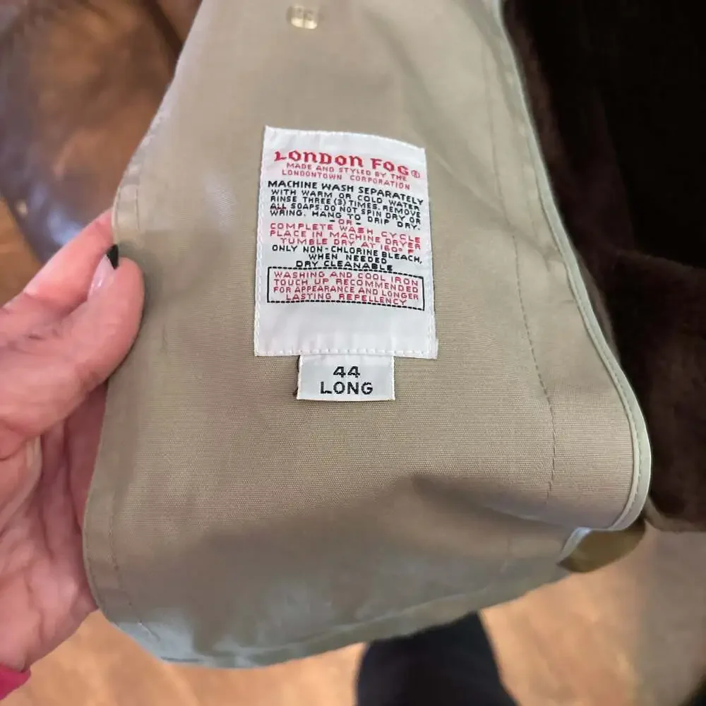 London Fog Men's Double Breasted Long Trench Coat with Removable Liner 44 Long - Picture 4 of 4